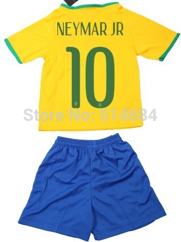  /   JR 2015  Ȩ ౸ ౸  ŰƮ/Neymar JR 2015 brazil home soccer football jersey kits for kids / children